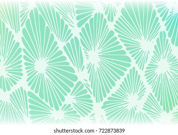 Light Green vector abstract doodle template. Colorful abstract illustration with lines in Asian style. The elegant pattern can be used as a part of a brand book.