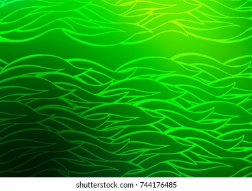 Light Green vector abstract doodle background. A vague abstract illustration with doodles in Indian style. The elegant pattern can be used as a part of a brand book.