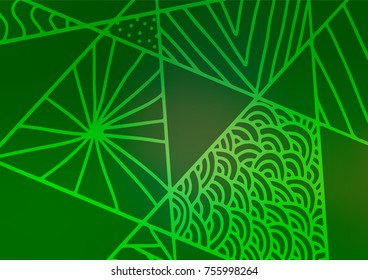Light Green vector abstract doodle pattern. An elegant bright illustration with lines in Natural style. Brand-new style for your business design.