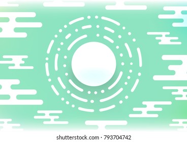 Light Green vector abstract doodle template. Colorful abstract illustration with lines in Asian style. A completely new template for your business design.