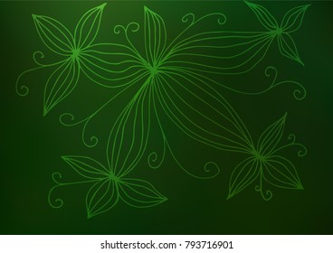 Light Green vector abstract doodle background. An elegant bright illustration with lines in Natural style. Brand-new design for your business.