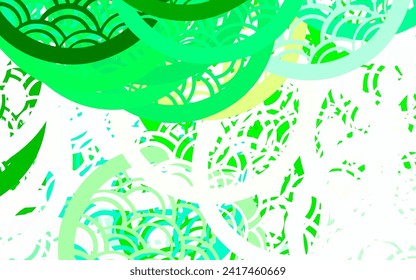 Light Green vector Abstract illustration with colored bubbles in nature style. Illustration with set of shining colorful abstract circles. Modern design for a business card.