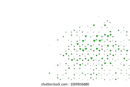 Light Green vector abstract lovely pattern with Hearts on white background. Happy Valentine's Day Greeting Card with small hearts. Stock template for your romantic ad, leaflet, banner.