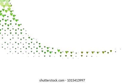 Light Green vector abstract lovely pattern with Hearts on white background. Happy Valentine's Day Greeting Card with small hearts. Stock template for your romantic ad, leaflet, banner.