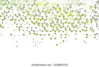 Light Green vector abstract lovely pattern with Hearts on white background. Happy Valentine's Day Greeting Card with small hearts. Stock template for your romantic ad, leaflet, banner.