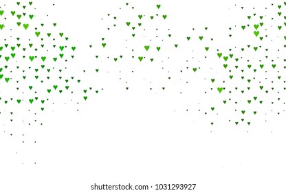 Light Green vector abstract lovely pattern with Hearts on white background. Happy Valentine's Day Greeting Card with small hearts. Stock template for your romantic ad, leaflet, banner.