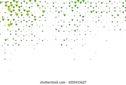 Light Green vector abstract lovely pattern with Hearts on white background. Happy Valentine's Day Greeting Card with small hearts. Stock template for your romantic ad, leaflet, banner.