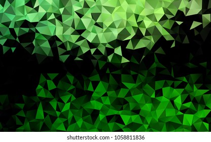 Light Green vector abstract mosaic background. Geometric illustration in Origami style with gradient.  A new texture for your design.