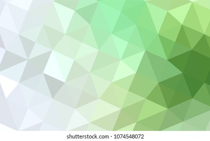 Light Green vector abstract mosaic pattern. Geometric illustration in Origami style with gradient.  Triangular pattern for your business design.
