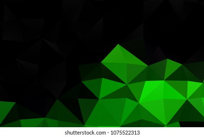 Light Green vector abstract mosaic pattern. Creative illustration in halftone style with gradient. The best triangular design for your business.