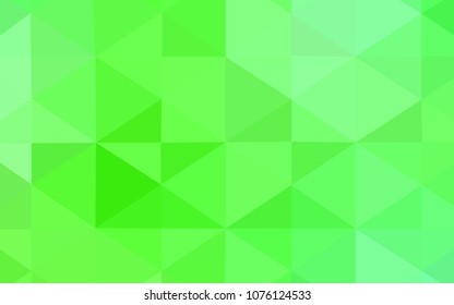 Light Green vector abstract mosaic backdrop. Colorful abstract illustration with gradient. Triangular pattern for your business design.