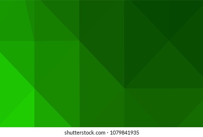 Light Green vector abstract mosaic backdrop. Triangular geometric sample with gradient.  That pattern can be used as a part of a brand book.
