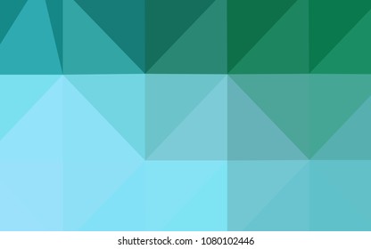 Light Green vector abstract mosaic background. Geometric illustration in Origami style with gradient.  Brand-new style for your business design.