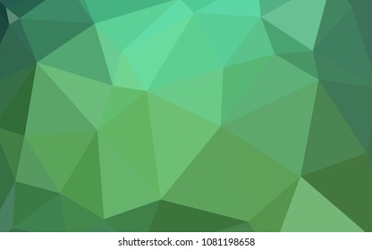 Light Green vector abstract mosaic pattern. Shining polygonal illustration, which consist of triangles. Polygonal design for your web site.