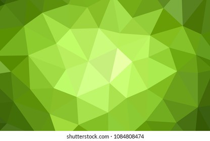 Light Green vector abstract mosaic pattern. Geometric illustration in Origami style with gradient.  Best triangular design for your business.