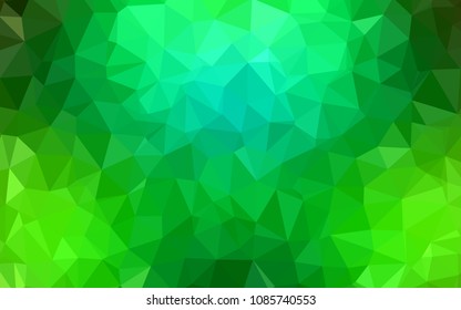 Light Green vector abstract mosaic background. Triangular geometric sample with gradient.  Template for cell phone's backgrounds.
