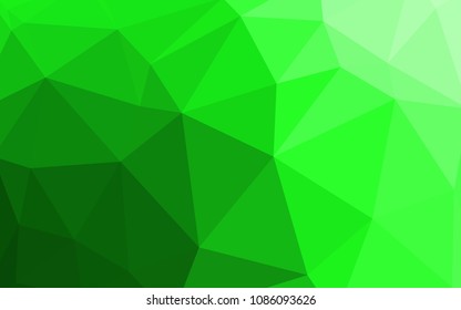 Light Green vector abstract mosaic background. Creative illustration in halftone style with triangles. Polygonal design for your web site.