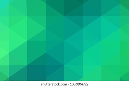 Light Green vector abstract mosaic pattern. Creative geometric illustration in Origami style with gradient. A completely new design for your business.
