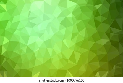 Light Green vector abstract mosaic background. Shining polygonal illustration, which consist of triangles. Template for cell phone's backgrounds.
