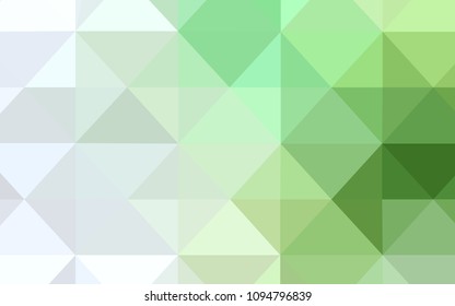 Light Green vector abstract mosaic pattern. Shining polygonal illustration, which consist of triangles. A completely new template for your banner.