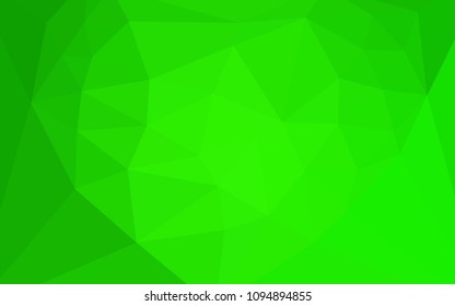 Light Green vector abstract mosaic pattern with a heart in a centre. Shining colorful illustration with triangles. A new texture for your web site.