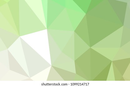 Light Green vector abstract mosaic background. Shining polygonal illustration, which consist of triangles. Completely new template for your banner.