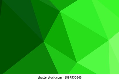 Light Green vector abstract mosaic pattern. Shining colorful illustration with triangles. Textured pattern for your backgrounds.