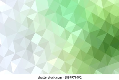 Light Green vector abstract mosaic pattern. Triangular geometric sample with gradient.  Textured pattern for your backgrounds.