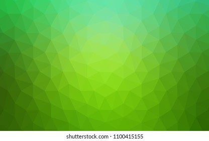 Light Green vector abstract mosaic pattern. Colorful abstract illustration with triangles. Polygonal design for your web site.