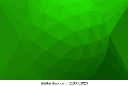 Light Green vector abstract mosaic background with a diamond. Illustration in halftone style with triangles. Triangular pattern for your design.