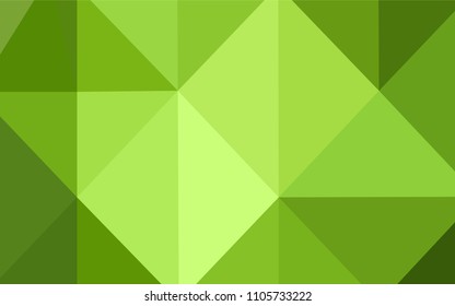 Light Green vector abstract mosaic pattern. Triangular geometric sample with gradient.  That new template can be used for your brand book.