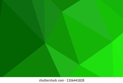 Light Green vector abstract mosaic backdrop. A sample with polygonal shapes. Best triangular design for your business.