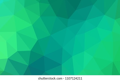Light Green vector abstract mosaic pattern. Glitter abstract illustration with an elegant triangles. Triangular pattern for your design.