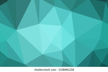 Light Green vector abstract mosaic background. Shining polygonal illustration, which consist of triangles. Best triangular design for your business.