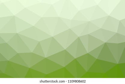 Light Green vector abstract mosaic backdrop. Shining polygonal illustration, which consist of triangles. Completely new template for your banner.