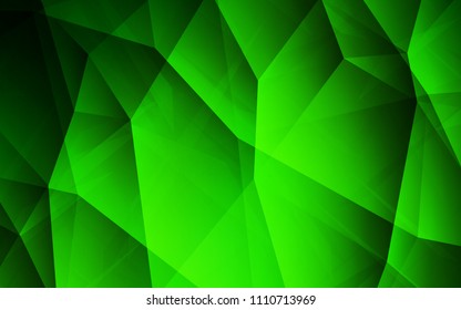 Light Green vector abstract mosaic background. Creative illustration in halftone style with triangles. Completely new template for your banner.