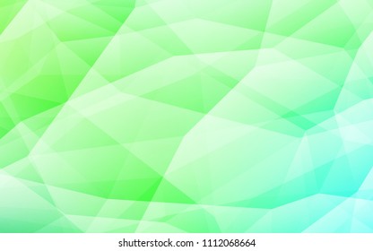 Light Green vector abstract mosaic backdrop. Glitter abstract illustration with an elegant triangles. Triangular pattern for your design.