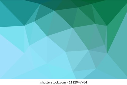 Light Green vector abstract mosaic backdrop. Geometric illustration in Origami style with gradient.  Pattern for a brand book's backdrop.