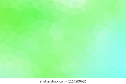 Light Green vector abstract mosaic backdrop. Colorful illustration in abstract style with triangles. Textured pattern for your backgrounds.