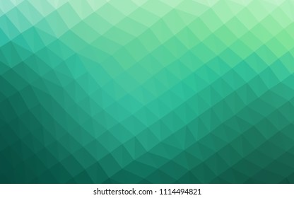 Light Green vector abstract mosaic pattern. Geometric illustration in Origami style with gradient.  The polygonal design can be used for your web site.