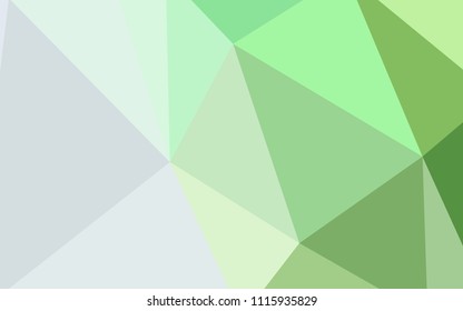 Light Green vector abstract mosaic background. Shining colorful illustration with triangles. A completely new design for your leaflet.