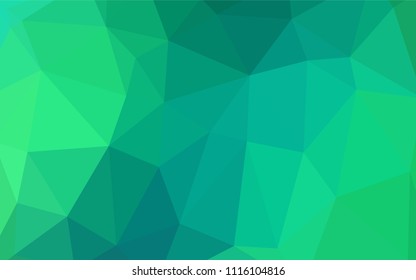 Light Green vector abstract mosaic backdrop. Colorful illustration in polygonal style with gradient. Triangular pattern for your business design.