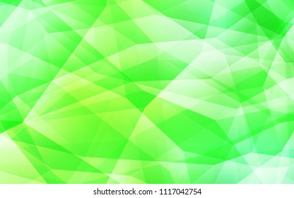 Light Green vector abstract mosaic background. Creative illustration in halftone style with triangles. Polygonal design for your web site.