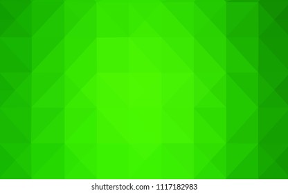 Light Green vector abstract mosaic pattern. Shining colorful illustration with triangles. Polygonal design for your web site.