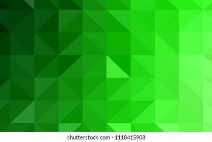 Light Green vector abstract mosaic pattern. Triangular geometric sample with gradient.  Polygonal design for your web site.