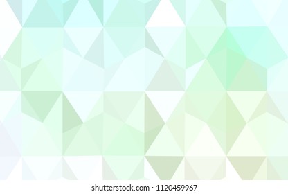 Light Green vector abstract mosaic backdrop. Colorful abstract illustration with triangles. Brand new style for your business design.