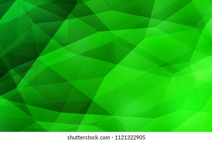 Light Green vector abstract mosaic pattern. Creative illustration in halftone style with triangles. Best triangular design for your business.