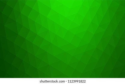 Light Green vector abstract mosaic backdrop. Triangular geometric sample with gradient.  A completely new design for your leaflet.