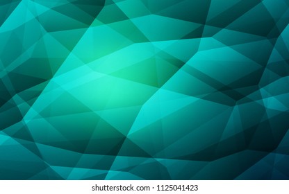 Light Green vector abstract mosaic background. Triangular geometric sample with gradient.  Brand new style for your business design.