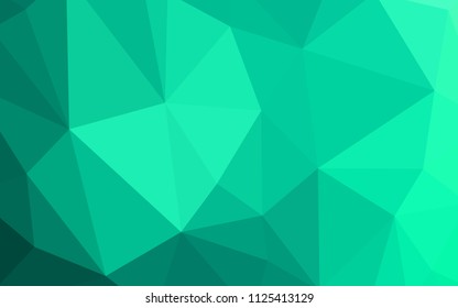 Light Green vector abstract mosaic pattern. Shining colorful illustration with triangles. Completely new template for your banner.